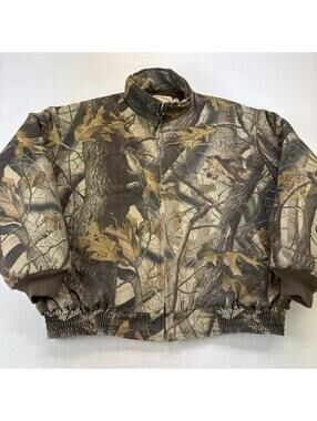 Vintage Pella Real Tree Camo Bomber Jacket Size 2XL